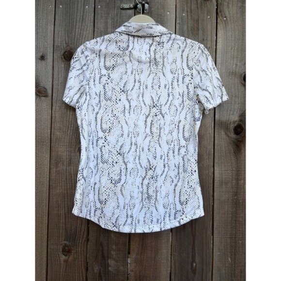 Greg Norman Polo Shirt Snakeskin Print Short Sleeve Golf Top S/P - Picture 2 of 5